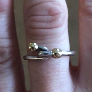 Tiffany & Co. Twist Knot Ring Silver, 18K Gold 6.5